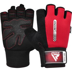 RDX W1 Gym Workout Gloves (Color: Red, size: L)