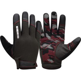 RDX T2 Touch Screen Friendly Full Finger Gym Gloves (Color: Red, size: XL)