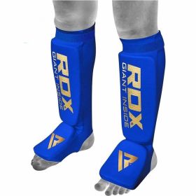 RDX SI MMA Gel Padded Lightweight Shin Instep Guard OEKO-TEXÂ®Â Standard 100 certified (Color: Blue, size: M)
