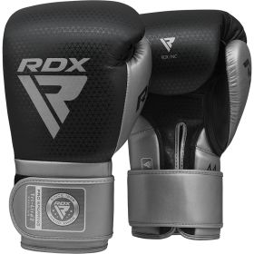 RDX L2 Mark Pro Sparring Boxing Gloves Hook and loop Black / Golden (Color: Silver, size: 12oz)