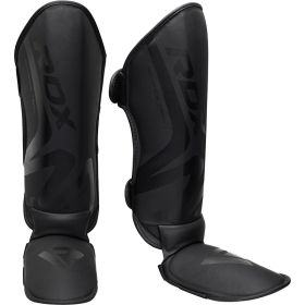 RDX T15 Noir Black Shin Instep Guards (Color: Black, size: XL)