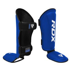 RDX T1 Black Shin Instep Guards (Color: BLUE/WHITE, size: M)